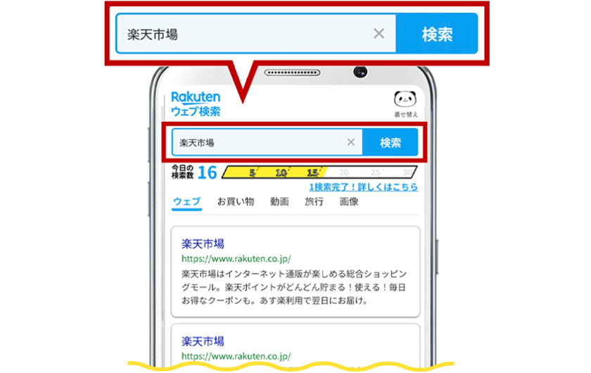 楽天ウェブ検索 使用イメージ