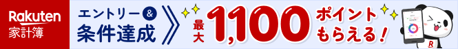 【楽天家計簿】エントリー＆条件達成で最大100ポイントもらえる！
